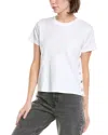 Frame Button-detailed Cotton-jersey T-shirt In White