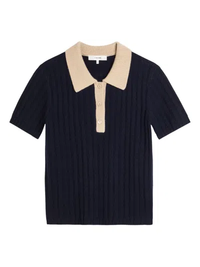 FRAME BUTTON RIBBED POLO TOP