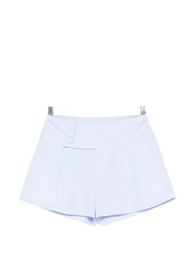 Frame Button Striped Shorts In Blue