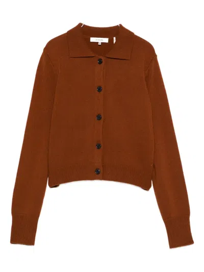 Frame Buttoned Cardigan In Brown