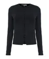 Frame Buttoned Knitted Cardigan In Black