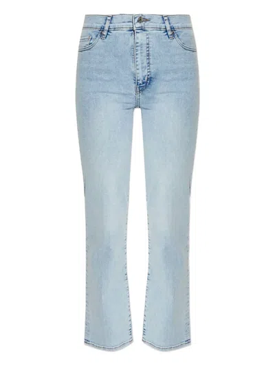 Frame Buttoned Straight-leg Jeans In Blue