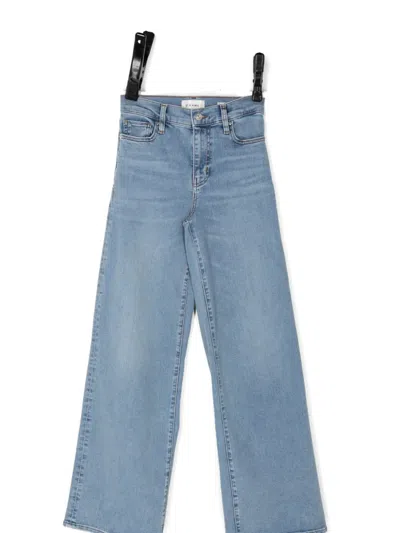 Frame Button-fastening Jeans In Blue