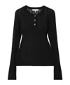 Frame Button-front Sweater In Black