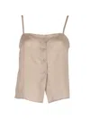 Frame The Linen Button Cami In Neutral