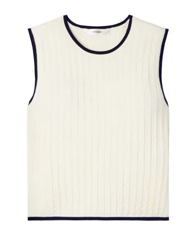 Frame Cable-knit Cashmere And Silk-blend Vest In White