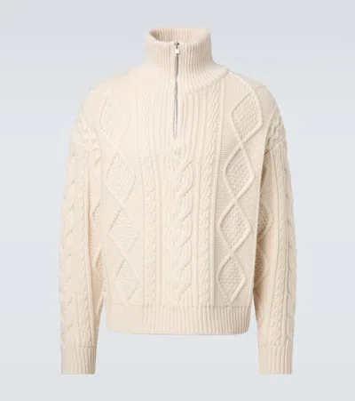 Frame Cable-knit Wool And Cashmere Sweater In Neutral