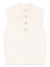 Frame Cable-knit Wool Polo Vest