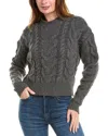 Frame Denim Cable Wool Sweater In Grey