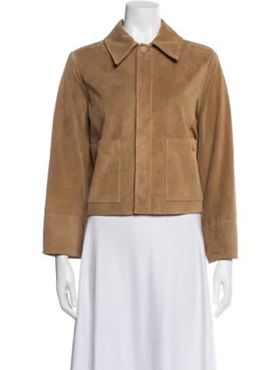 Pre-owned Frame Calf Leather Jacket In Brown