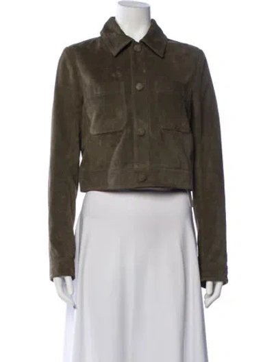 Pre-owned Frame Calf Leather Jacket In Green