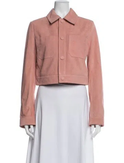 Pre-owned Frame Calf Leather Jacket In Pink