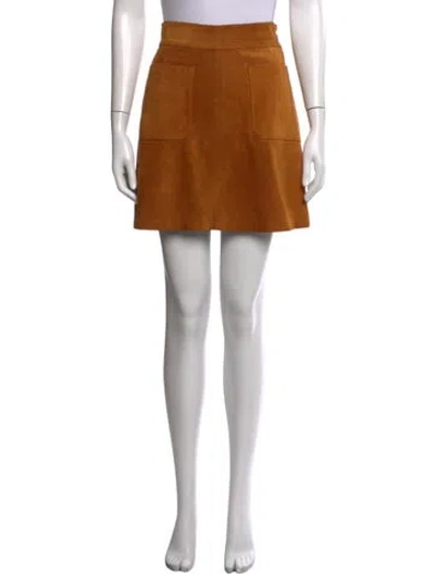 Pre-owned Frame Calf Leather Mini Skirt In White