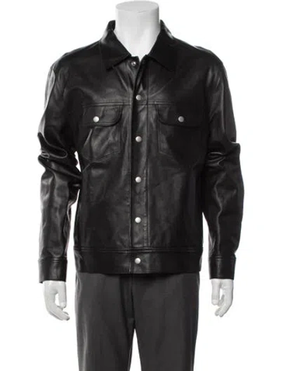 Pre-owned Frame Calf Leather Moto Jacket W/ Tags In Black