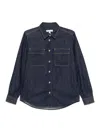 Frame The Trapunto Denim Overshirt In Azul