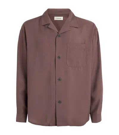Frame Camp Collar Shirt In Brown