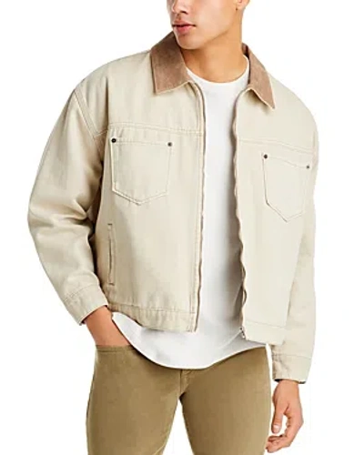 Frame Canvas Trucker Jacket In Beach Sand