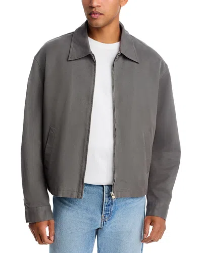 Frame Canvas Zip Trucker Jacket In Gray