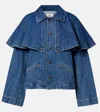 Frame Womens Figure The Cape Boxy-fit Denim Jacket In Blue
