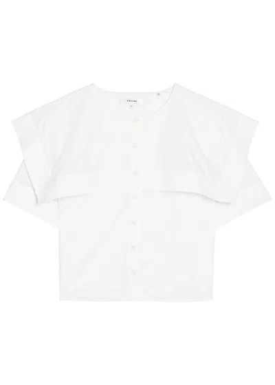 Frame Cape-effect Cotton Blouse In White
