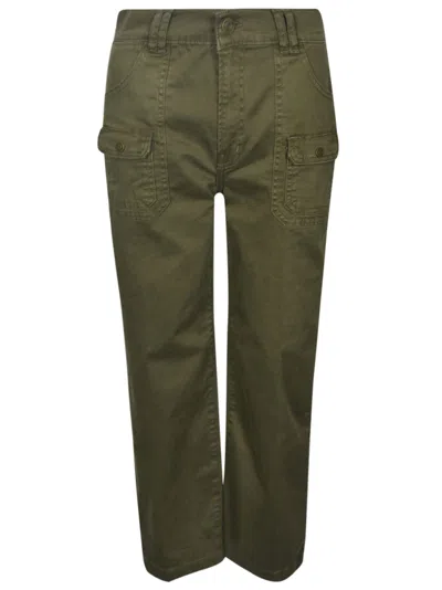 Frame Cargo Buttoned Trousers In Green