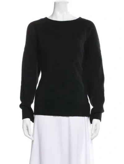 Pre-owned Frame Cashmere Bateau Neckline Sweater In Black