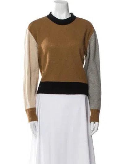 Pre-owned Frame Cashmere Colorblock Pattern Sweater In Neutral
