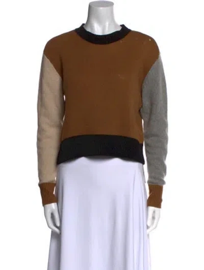 Pre-owned Frame Cashmere Colorblock Pattern Sweater In Neutral