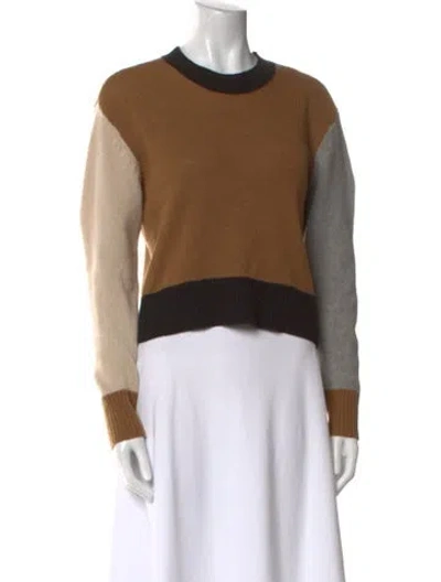 Pre-owned Frame Cashmere Colorblock Pattern Sweater In Neutral
