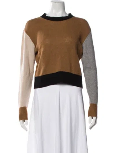 Pre-owned Frame Cashmere Colorblock Pattern Sweater In Neutral