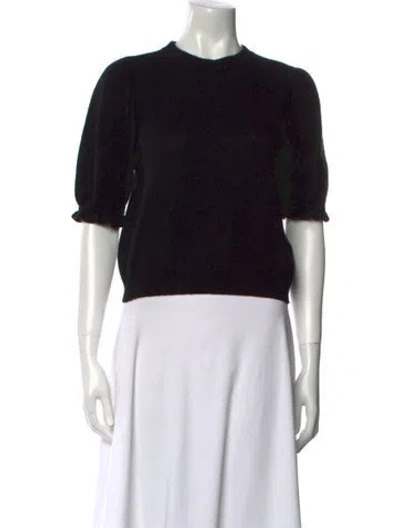 Pre-owned Frame Cashmere Crew Neck Crop Top In Black