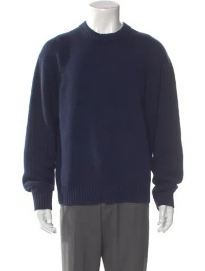 Pre-owned Frame Cashmere Crew Neck Pullover In Blue