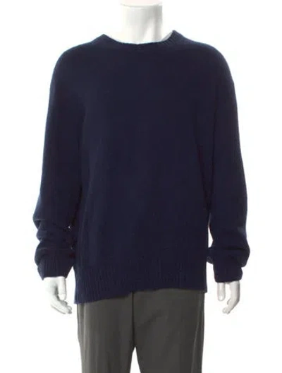 Pre-owned Frame Cashmere Crew Neck Pullover In Blue