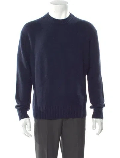 Pre-owned Frame Cashmere Crew Neck Pullover In Blue