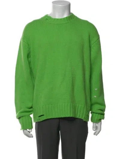 Pre-owned Frame Cashmere Crew Neck Pullover In Green