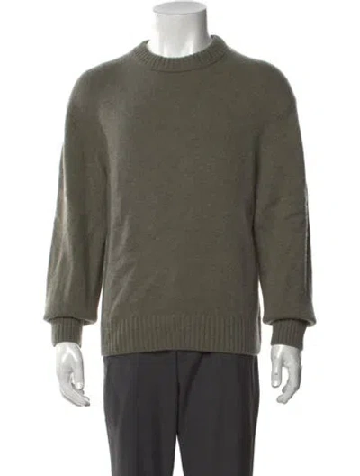 Pre-owned Frame Cashmere Crew Neck Pullover In Green