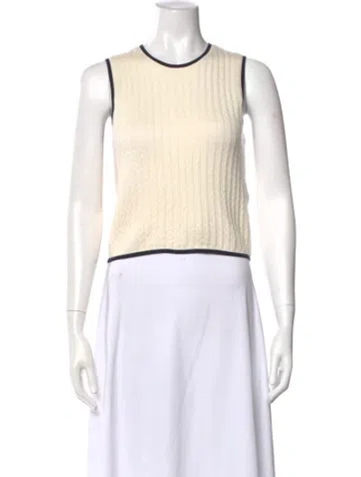 Pre-owned Frame Cashmere Crew Neck Sweater In White