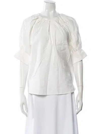 Pre-owned Frame Cashmere Crew Neck Sweater In White