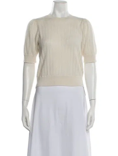 Pre-owned Frame Cashmere Crew Neck Sweater In White