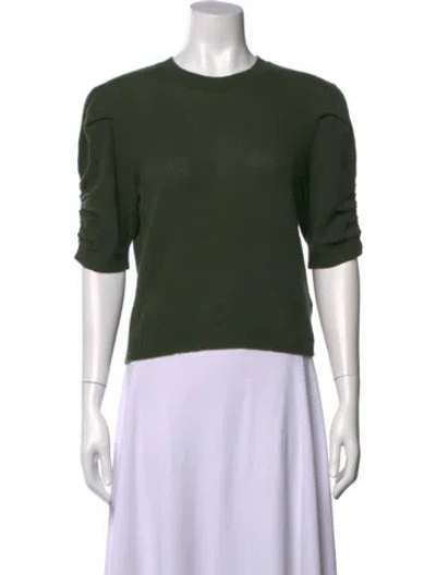 Pre-owned Frame Cashmere Crew Neck Top In Green