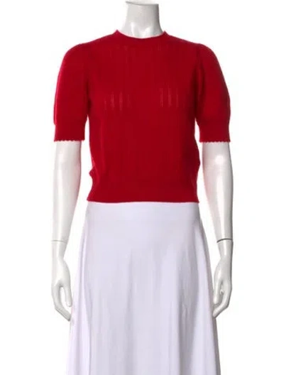 Pre-owned Frame Cashmere Crew Neck Top In Red