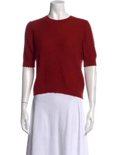 Pre-owned Frame Cashmere Crew Neck Top W/ Tags In Red