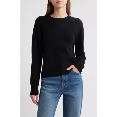 Frame Cashmere Crewneck Sweater In Black