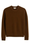 Frame Cashmere Crewneck Sweater In Dark Camel
