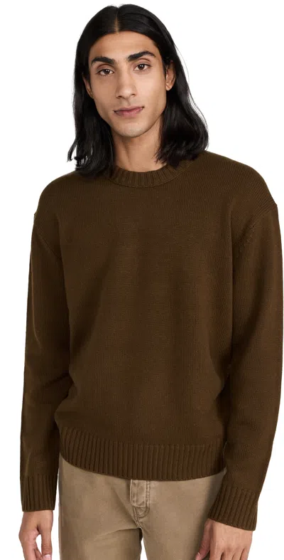 Frame Cashmere Crewneck Sweater Dark Camel