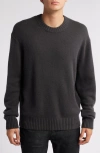 Frame Cashmere Crewneck Sweater In Dark Grey