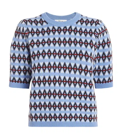 Frame Cashmere Fair Isle Sweater In Blue