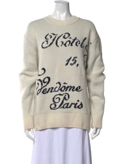 Pre-owned Frame Cashmere Graphic Print Sweater In Blue/neutrals