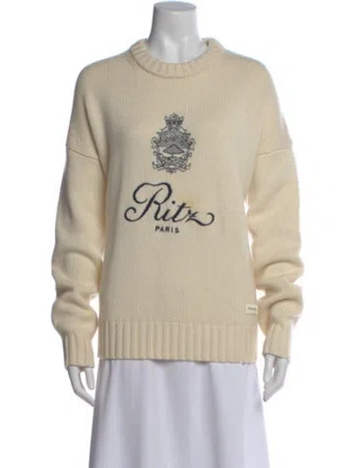 Pre-owned Frame Cashmere Graphic Print Sweater In Neutral