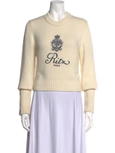 Pre-owned Frame Cashmere Graphic Print Sweater In Neutrals